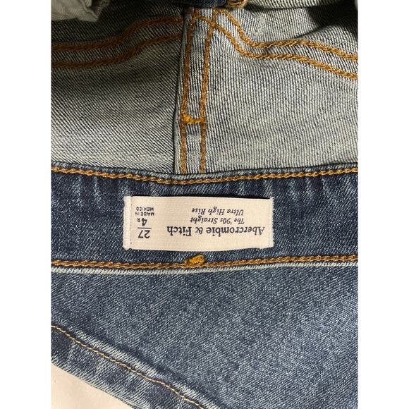Abercrombie & Fitch Jeans Size 27 90s Straight Ultra High Rise Blue Denim - Picture 11 of 11